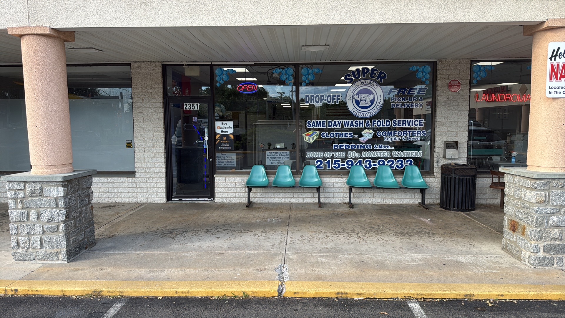 All Clean Laundromat storefront on Bristol Road in Bensalem, PA